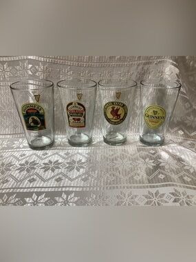 Guinness Pint Glass Set with Multi-Label Graphics - Clear